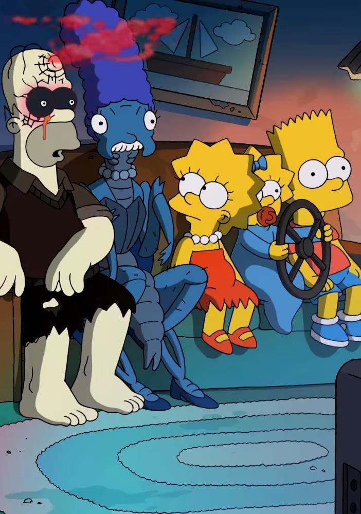 Sección visual de The Simpsons Guillermo del Toro Couch Gag TV C