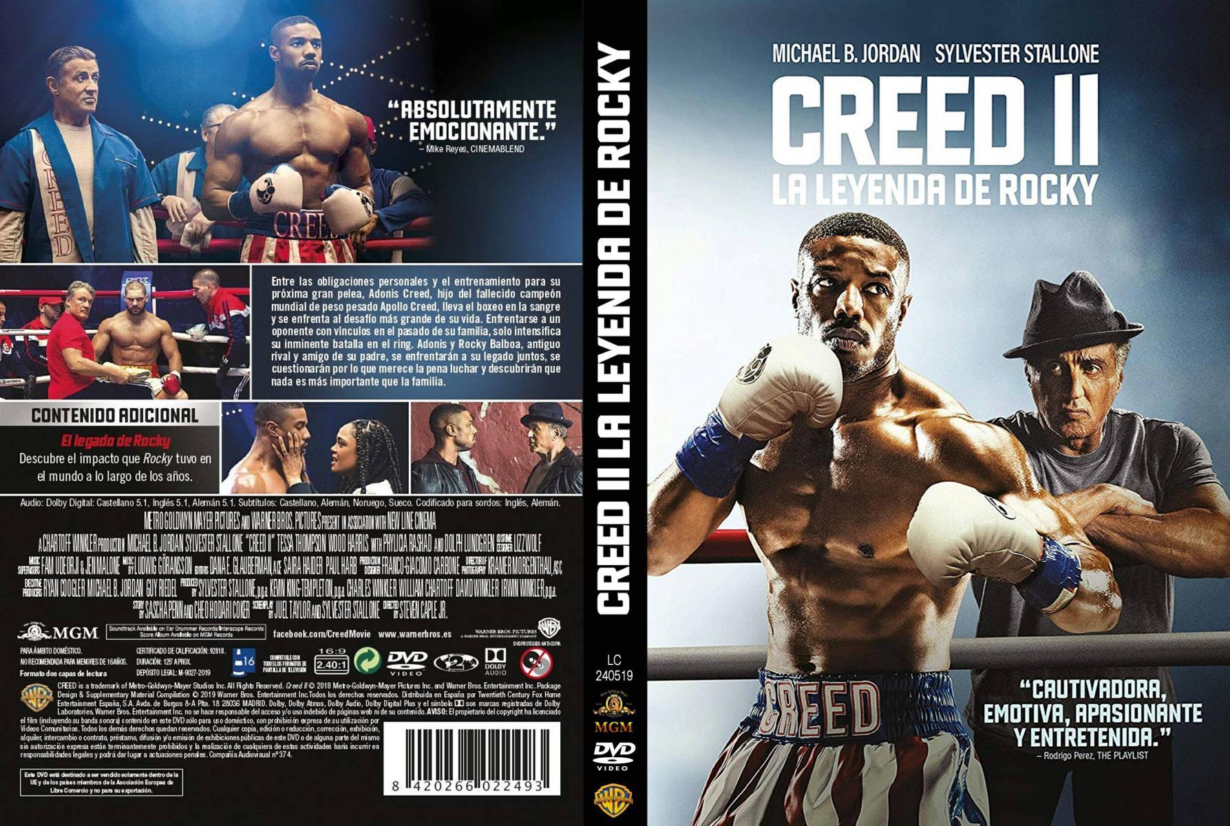 Creed 2 сохранения. Rocky Balboa Creed 2. Крид 2 2018. Крид 2 обложка. Крид 2 DVD.