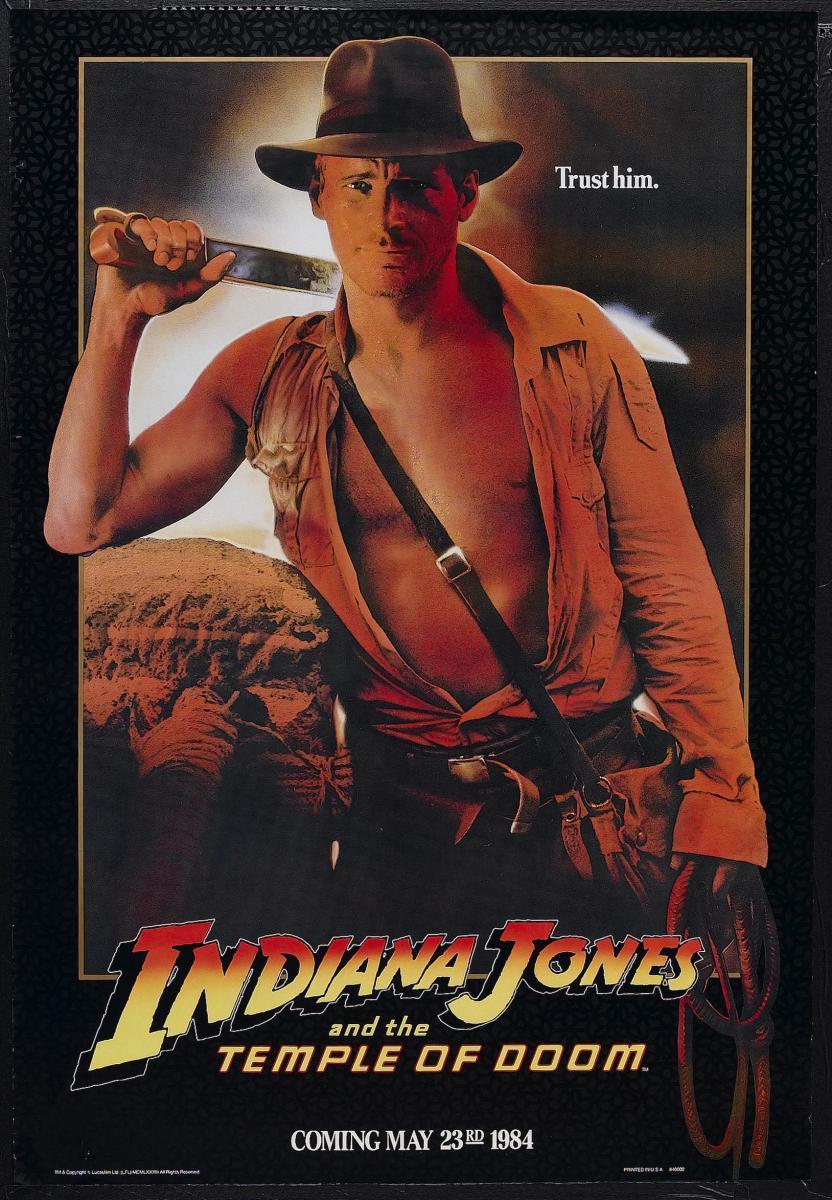 INDIANA JONES and the TEMPLE of DOOM Movie Silk Canvas Poster 13x20 24x26 inch 