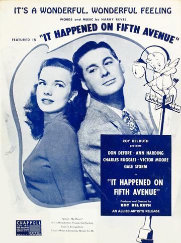 It happened on 5th Avenue cult Ann Harding movie poster print 