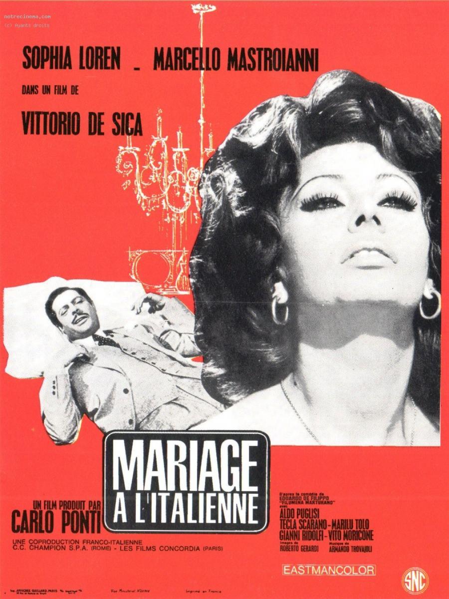 MARRIAGE ITALIAN-STYLE Movie POSTER 27x40 Spanish B Sophia Loren Marcello 