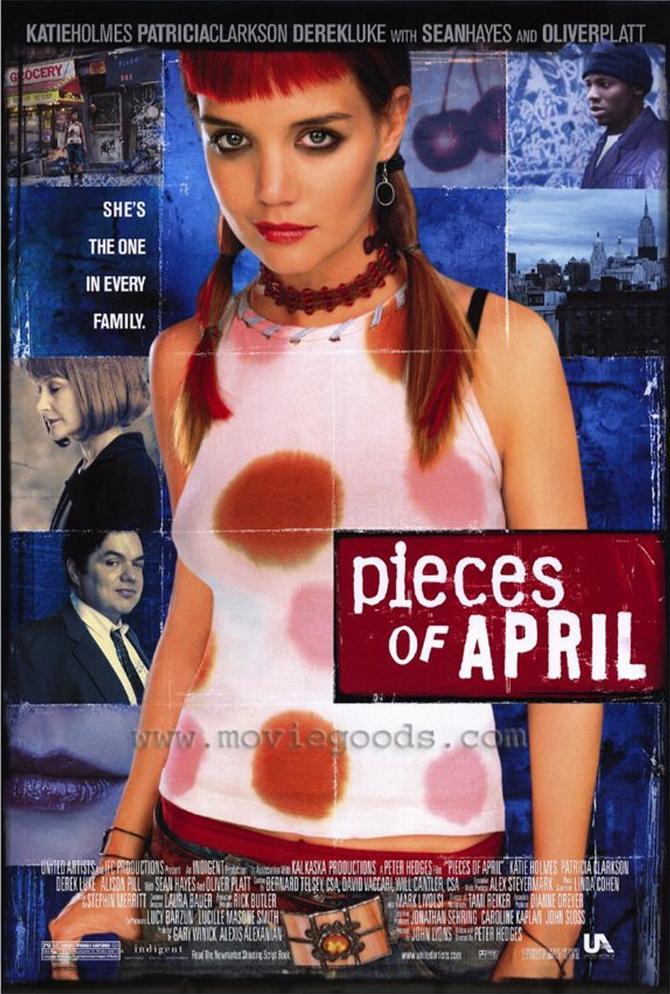 Pieces of April Official Trailer, Pieces of April is a 2003 American  comedy-drama film written and directed by Peter Hedges. Marking Hedges'  directorial debut, the film stars Katie, By Backtothemovies