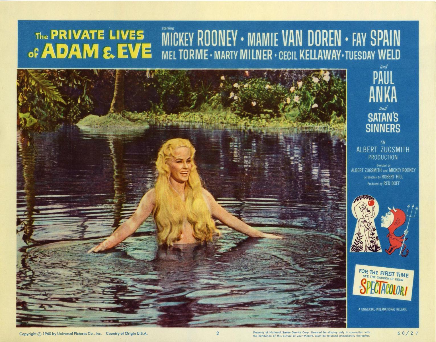 MAMIE VAN DOREN PRIVATE LIVES OF ADAM /& EVE AD GLOSSY POSTER PICTURE PHOTO 3