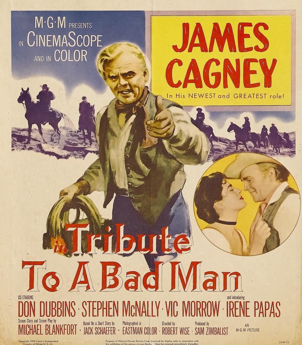 TRIBUTE TO BAD MAN 22X28 MOVIE POSTER 1955 JAMES CAGNEY 