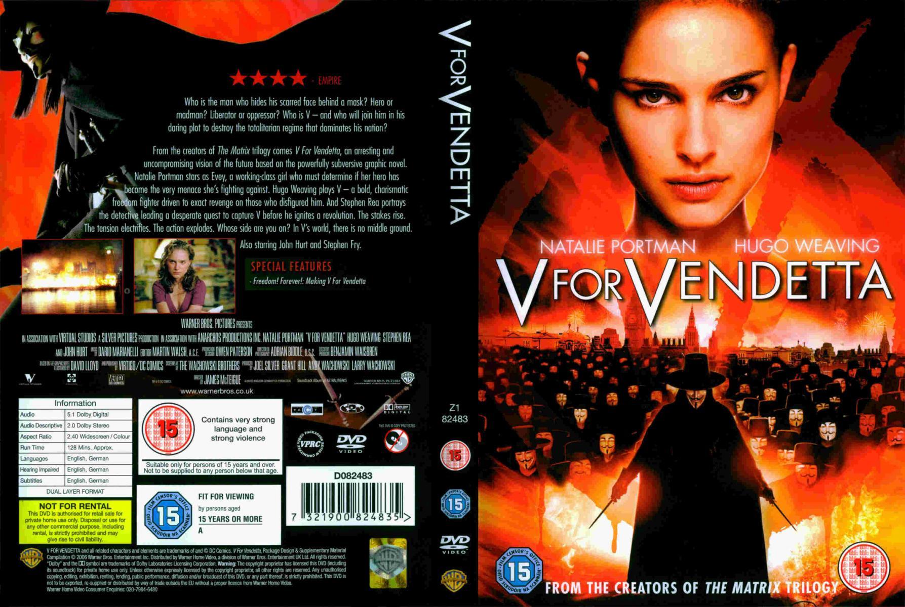  V For Vendetta (Widescreen) : Natalie Portman, Hugo Weaving,  Rupert Graves, Stephen Rea, Stephen Fry: Movies & TV