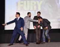 Michael Peña, Shia LaBeouf, Jon Bernthal & Brad Pitt at an event for Fury (2014)