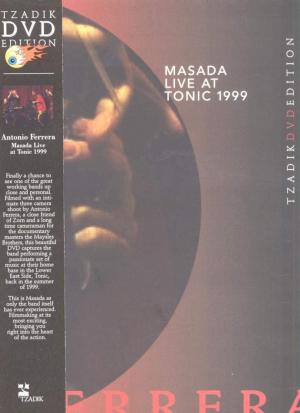 Masada: Live at Tonic 1999 
