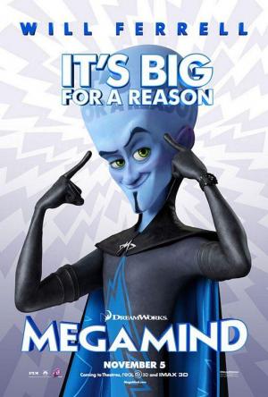 póster de la película de animación de superhéroes Megamind