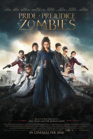 póster de la película de fantasía Orgullo + prejuicio + zombies