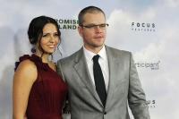 Matt Damon y su mujer Luciana Barroso en el estreno de la película en Los Angeles