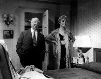Alfred Hitchcock y Janet Leigh en el set de 