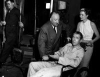 Alfred Hitchcock, James Stewart y Grace Kelly 