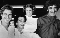Carrie Fisher, Anthony Daniels (C3PO), Harrison Ford & Peter Mayhew (Chewbacca)