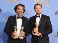 Alejandro González Iñárritu & Leonardo DiCaprio at the 2016 Golden Globe Awards