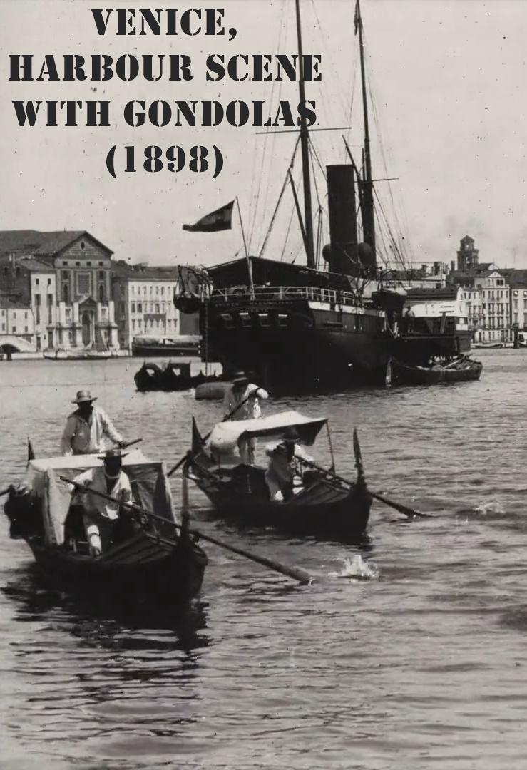 Venice, Harbour scene with gondolas (C)