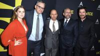 Amy Adams, Adam McKay, Sam Rockwell, Steve Carell & Christian Bale en la premier de Vice (2018)