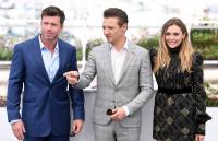 Taylor Sheridan, Jeremy Renner & Elizabeth Olsen at Cannes Film Festival