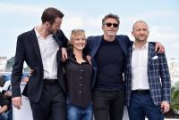 Tomasz Kot, Joanna Kulig, el director Pawel Pawlikowsk & el actor Borys Szyc en el Festival de Cannes